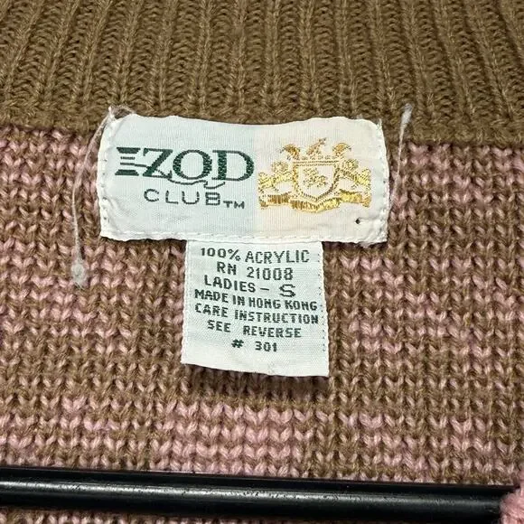 Vintage 80s IZOD Club Golf Sweater Womens S Cotton Preppy Graphic Knit Grandma - Picture 5 of 9